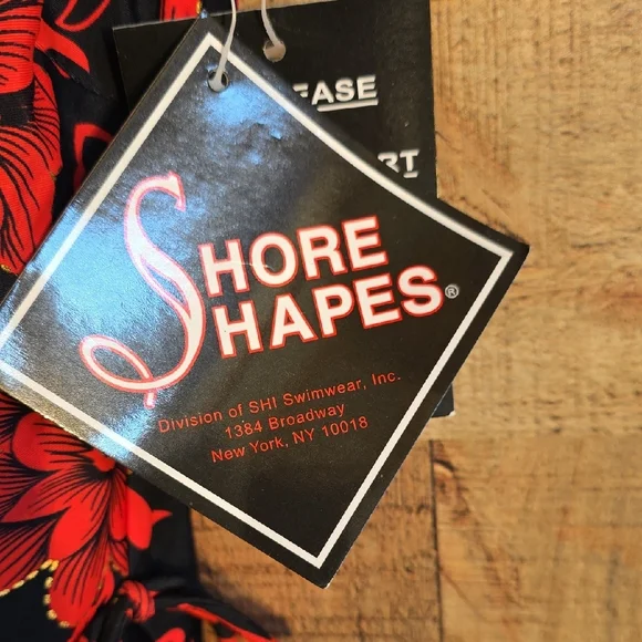 Shore Shapes Size 16 Floral Black/Red/Gold Tankini Swimsuit Top - Picture 3 of 10